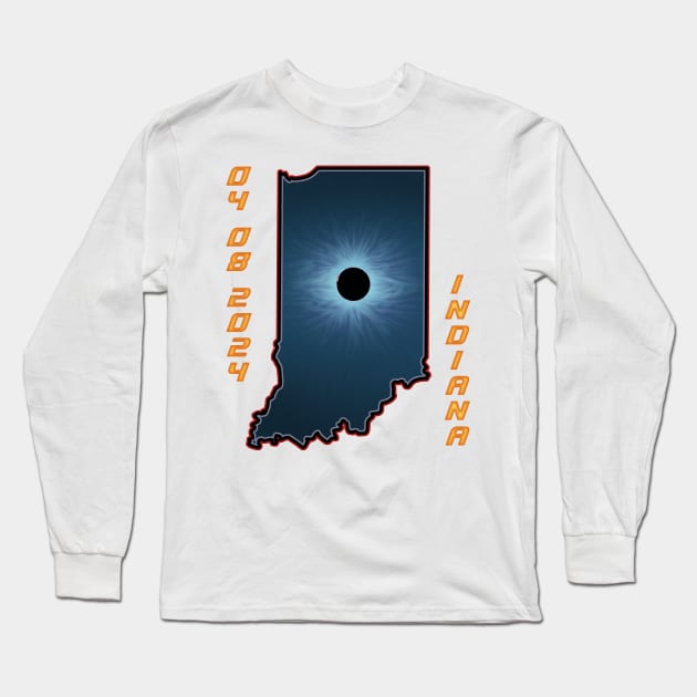 Indiana 2024 Total Solar Eclipse Long Sleeve T-Shirt by Victopia